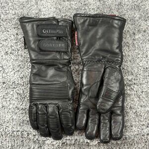 Olympia Gore-Tex Leather Motorcycle Riding Gloves Sz L Polyester Primaloft Lined